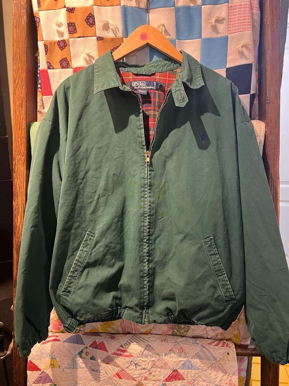 Vintage Polo By Ralph Lauren Jacket L Green Plaid Lined